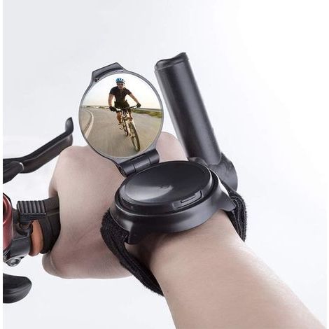 Cycling Bike Bicycle Rear View Mirror Wrist Guard Wristbands Back Mirror, Universal Rearview Mirror for Wrist, Portable and 360° adjustable Bike Mirror Electronic Racing, Bike (1/5)