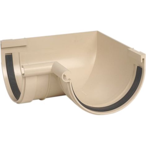 Angle intérieur à joint - Sable - pour gouttière PVC demi-ronde de 33 - Nicoll