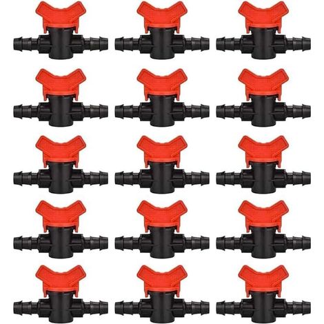 Lot de 15 Vanne Commutation d'Irrigation, Robinet d'arrosage goutte à goutte 16mm, valve 16 mm