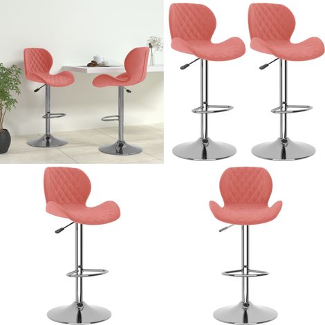 vidaXL Tabourets de bar lot de 2 rose velours (1/5)