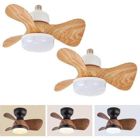 Ventilateur de plafond moderne en 2 pièces avec télécommande et éclairage intégré, couleur marron clair, intensité lumineuse réglable en continu (1/5)