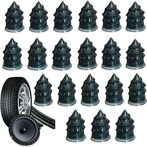Lot de 20 clous en caoutchouc pour réparation de pneu de voiture et moto,10 gros clous en caoutchouc, 10 petits clous en caoutchouc, réparation de pneus en libre-service sans démontage (1/5)