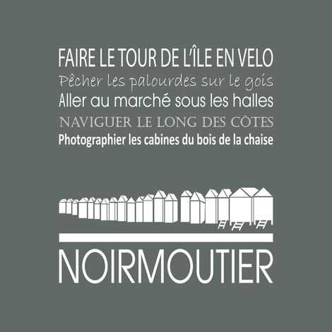 Tableau sur toile Noirmoutier gris 30x30 cm - Impression sur Toile Murale Décorative - Image imprimée en HD sur Toile - Toile sur Châssis en Bois FSC - Fabriqué en France