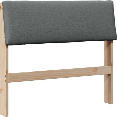 Gepolstertes Kopfteil Dunkelgrau 90 cm Massives Kiefernholz vidaXL