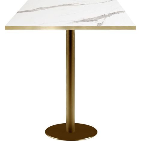 Mange-debout 60 x 60 cm Rome bistrot marbre blanc
