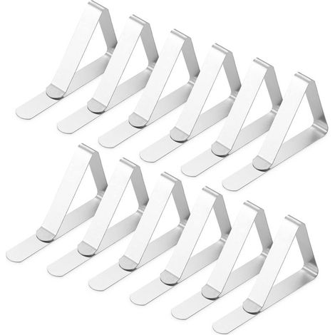 Tischdeckenklammern – Edelstahl – 7,5 x 4,5 x 1 cm – Für Picknicktische im Freien, Restaurants, Hochzeiten, Partys – 12er-Pack (1/5)