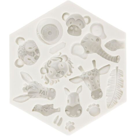 Molde de silicona en forma de animal adorable, fácil de remover, flexible y suave – ideal para elaboración de productos de panadería, fondant, chocolate, pasteles y proyectos DIY, color: Gris, número  (1/4)