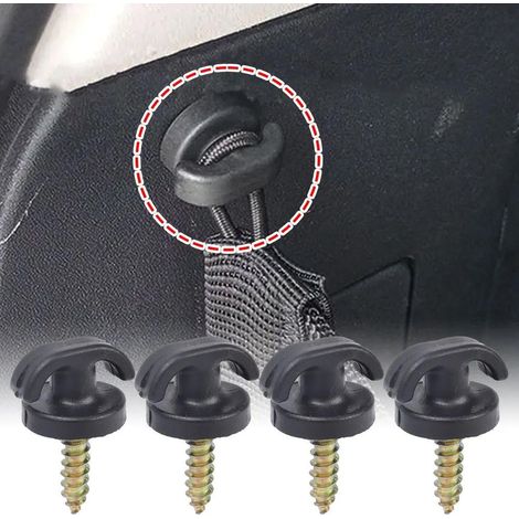 Gancho para maletero de coche de 38 x 25 mm, ABS, kit de fijación de red portaequipajes de dos piezas, juego de 4 ganchos para bolsas. (1/5)
