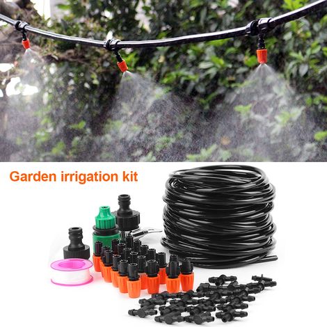 Système d'irrigation miniature pour plantes de jardin, serre et serre : arrosage automatique et kit de tuyau de 15 m (1/5)