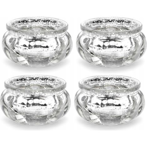 Portacandele, argento, 3 cm, 4 pezzi. (1/4)