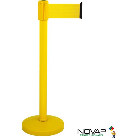 Poteau COLOR alu Jaune à sangle Jaune 3m x 100mm sur socle portable - 2053419