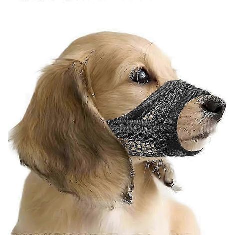 Muselière en filet pour chiens à museau court - Anti-morsure pour les petites et moyennes races comme le Chihuahua, le Poméranien et les chiens brachycéphales (L) (1/5)