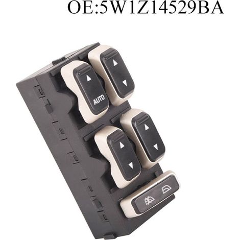 Interrupteur de lève-vitre électrique 5W1Z14529BA, compatible avec les modèles Ford et Lincoln 2003-2008, commande le fonctionnement des lève-vitres électriques.