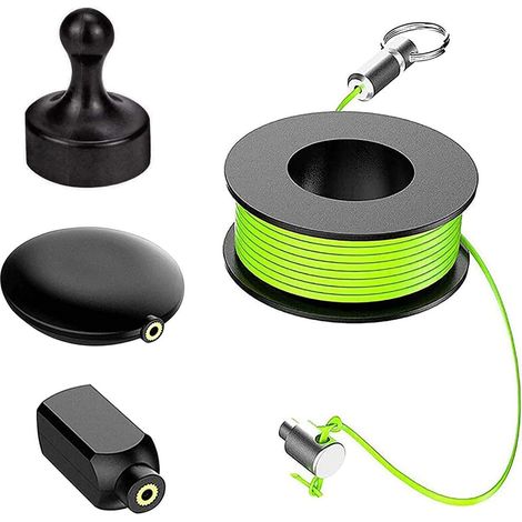 1 Tire-câble magnétique, Corde nylon 6m, Aimant induction, Guide fil pour tuyaux et murs, Outil électricien (1/5)