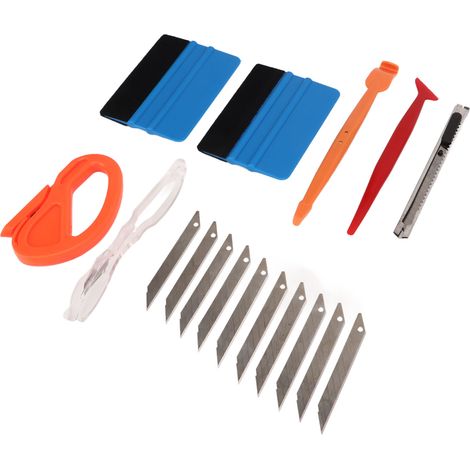 Lot de 8 Racloirs Film PVC Voiture, Outil de Pose Protection Vitrage, Grattoir Découpe pour Habillage Véhicule (1/5)