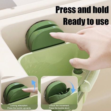 Égouttoir d’angle pour évier avec ventouses – Filtre d’évier auto-nettoyant amélioré 2025 – Collecteur de déchets pour évier – Éva (1/5)