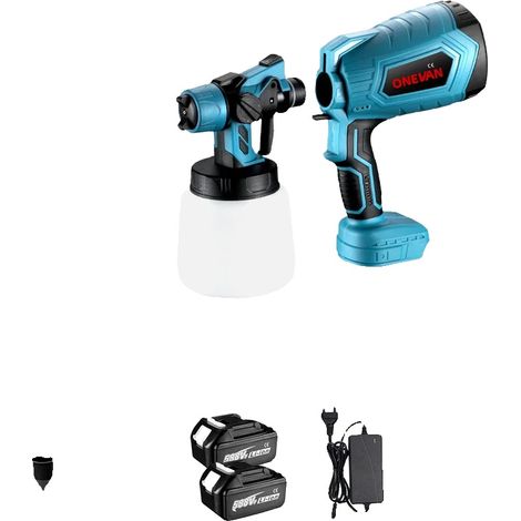 Pistolet pulvérisateur électrique, fonctionnement sans fil, rechargeable, 2 piles, prise UE (1/2)