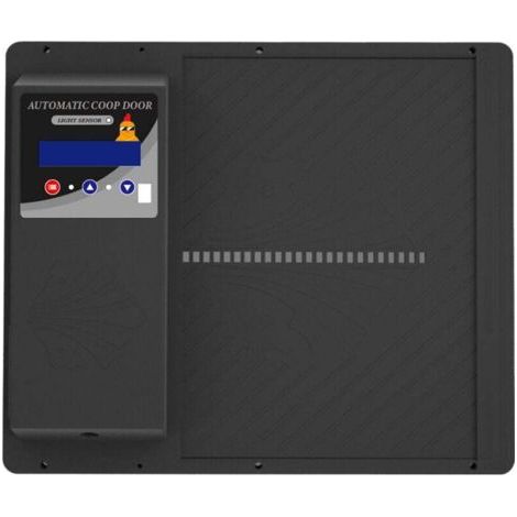 Hühnerstalltür mit Timer, LED-Anzeige, programmierbarer automatischer Türöffner, horizontaler Türöffner, für Hühner, Enten, Gänse, Schwarz