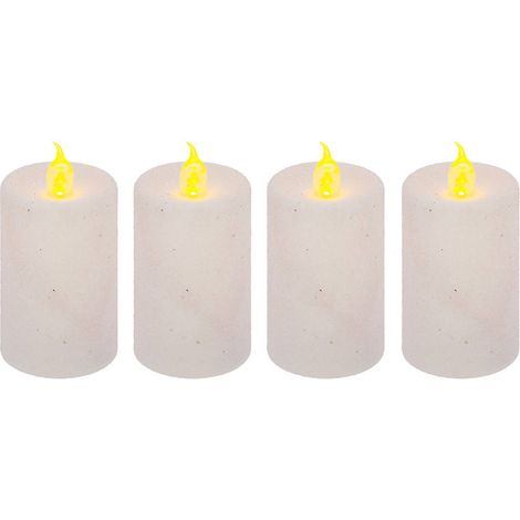 Set di 4 candele votive a LED bianche e glitterate - Feeric lights & christmas