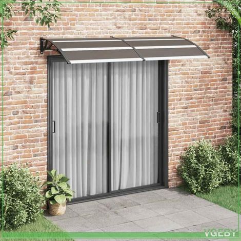 Auvent de porte - FAFEICY - 45636 - Noir - 240x100 cm - Polycarbonate (1/5)