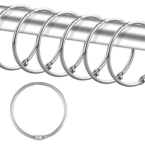 12 Duschvorhangringe – silberfarben, rostfreie Duschvorhanghaken, runde Metallhaken für Badezimmer, Ankleidezimmer, Fenster, Heimdekoration, einfach