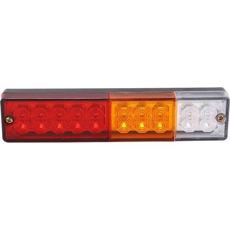 Set mit 2 LED-Rückleuchten, Blinkern und Rückfahrscheinwerfern für LKW, Anhänger, Wohnwagen, 12V - Crezuo (1/4)