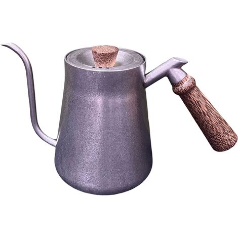 1 cafetière à filtre, bec verseur col de cygne, acier inoxydable, poignée en bois, 850 ml, usage domestique et professionnel (1/5)