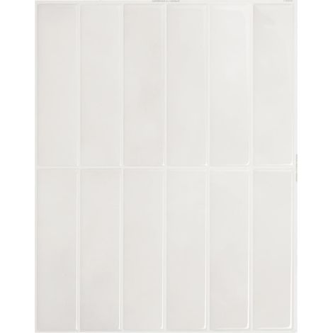 Beijiyi – Sticker mural adhésif pour cuisine et salle de bain – Lot de 5 feuilles 29 x 22.86 cm – Carreaux blanc-gris autocollants – Résistant à l'humidité et à la chaleur (1/5)