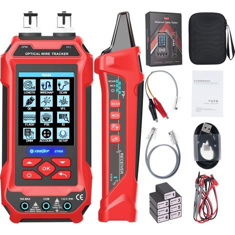 ET638 5-in-1 Multifunction Network Cable Tester, AC/DC Multimeter, Optical Tester, Length Measurement, PoE, Crimping with 7 Adapters (1/5)