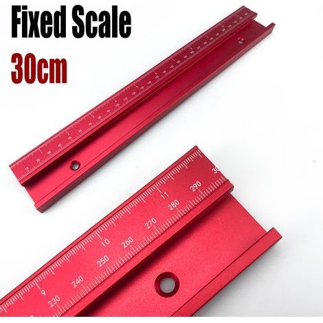 Rainure rouge de 30 cm avec graduations Règle à calcul modifiée avec bande graduée et rainure, outil de travail du bois (1/5)