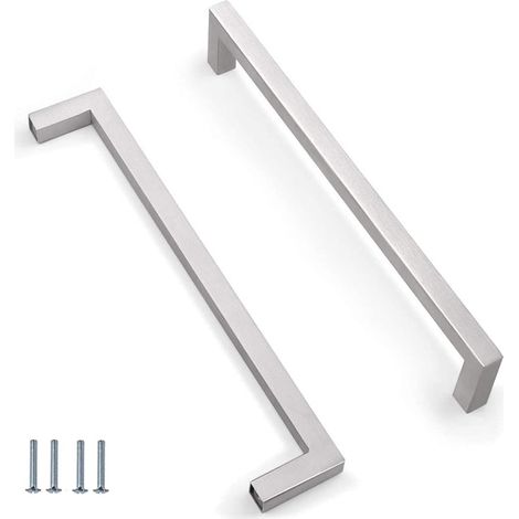 2 Poignées Acier Inoxydable, Entraxe 224MM, Pour Armoire Cuisine Tiroir Meuble