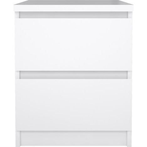 Nada Nachttisch 2 Schubladen weiss hochglanz. (1/5)