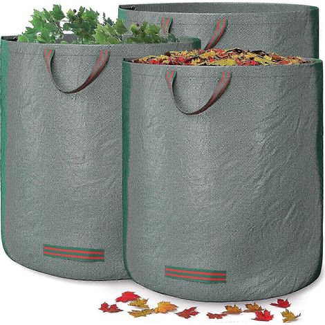 Lot de 3 sacs à déchets de jardin avec poignées - Grande capacité de 272 L et double fond (1/5)