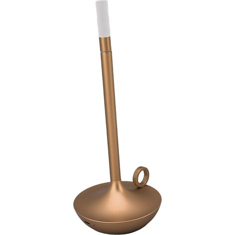 Lampe de table sans fil, forme de bougie innovante, 3 niveaux de luminosité, lampe de bureau LED rechargeable, couleur or (1/5)