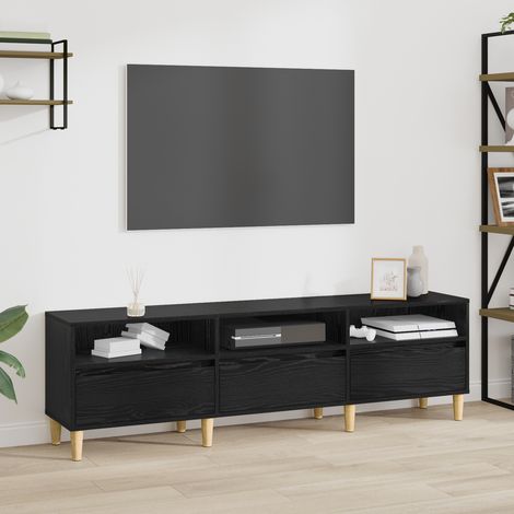 TV-Schränk Schwarz Eichen-Optik 150 x 30 x 45 cm Holzwerkstoff