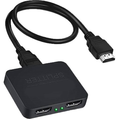 Adaptateur Splitter HDMI 1 entrée 2 sorties 4K 60Hz, Compatible 3D et 1080P pour TV Box (1/5)