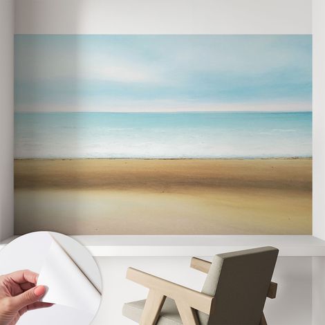 Papier peint adhésif avec colle pour décoration moderne de salon chambre à coucher cuisine et bureau Facile Paysage côtier 104x70 cm (1/5)