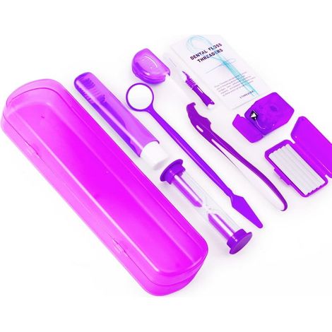 Kit de Nettoyage pour Appareil Dentaire 8 Pièces, Brosse à Dents Orthodontique, Brosse de Voyage, Cire Orthodontique, Fil Dentaire, Soin Complet (1/5)