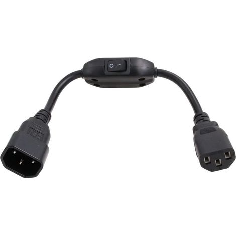 NALOOKAMIC Cordon d'alimentation PDU UPS, câble IEC 320 C14 vers C13 avec interrupteur on/off 30 cm (1/5)