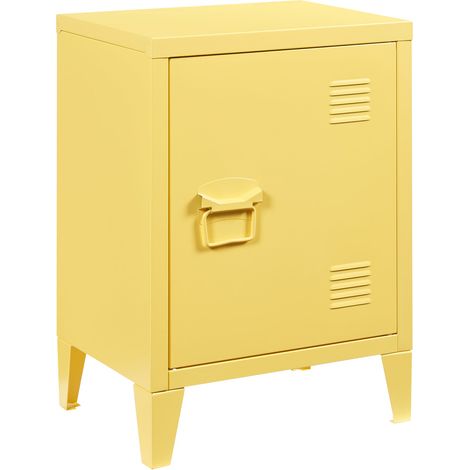 Comodino comodino cassettiera mobile contenitore in acciaio laminato 57 x 40 x 30 cm giallo 030011014