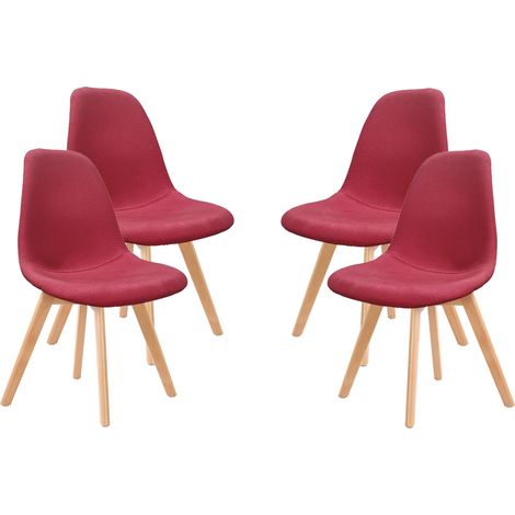 MAURY'S SET 4 SEDIA DA ARREDO CON GAMBE IN LEGNO DI COLORE RED (1/3)