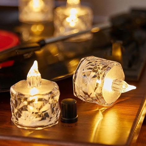 24 lumini a LED lampeggianti a batteria,candele finte elettroniche realistiche,nonne e come decorazione per la Festa della Mamma (1/5)