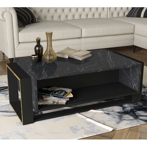 Couchtisch Bianco Rebab Braun Dunkelgrau ( Marmor Optik )