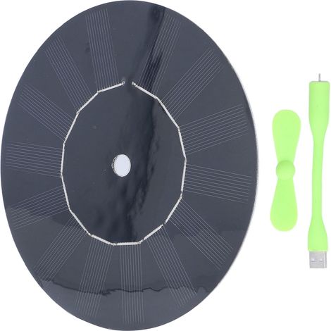 Ventilateur de voiture USB solaire 5W, rond en silicone monocristallin, multifonction pour ventilation auto