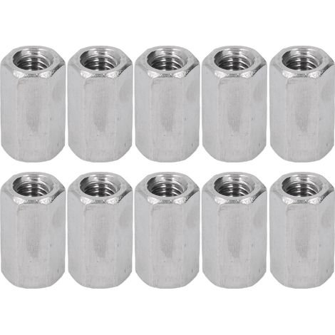 10 Pièces Écrous de Raccordement Acier Inox 304 M8 pour Liaison de Tiges Hexagonales (1/5)