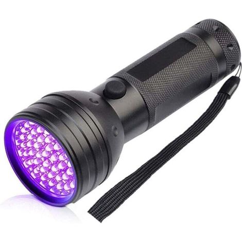 UV Flashlight with 51 LEDs, UV Torch with Black Light, Powerful Ultraviolet Torch, Ultraviolet Flashlight UV Blacklight Torch Detector for Animal Urine and Resin (Black) (1/4)