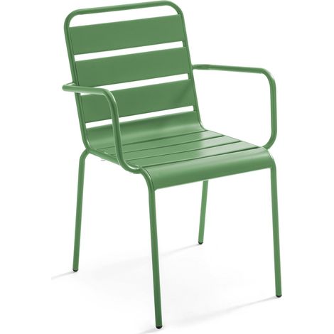 Fauteuil en métal vert cactus - Palavas