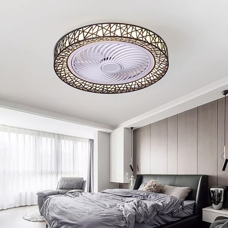 Ventilateurs de Plafond Avecpes,Ventilateurs de Plafond Avec Lumières Ventilateur de Plafond A Mené La Lumière Du Ventilateur de Plafond Salon Chambres À Coucher Avec Télécommande（noir） (1/5)