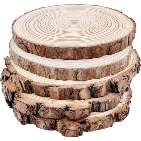 Holzscheiben 5er Set 18-20cm unbehandelt für DIY Handwerk & Deko