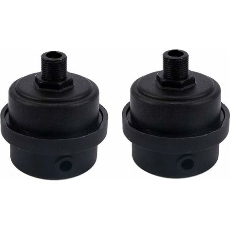Bardusch-Lot de 2 filtres silencieux pour compresseur d'air en plastique avec élément filtrant 1/4" PT 12 mm (1/5)
